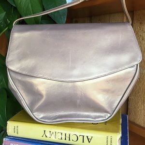 Vintage Hexagon Metallic Gold Crossbody Purse